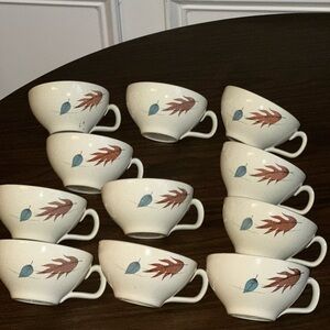 Vintage Franciscan Earthenware Tea Cups "Autumn Leaves" Set of 11